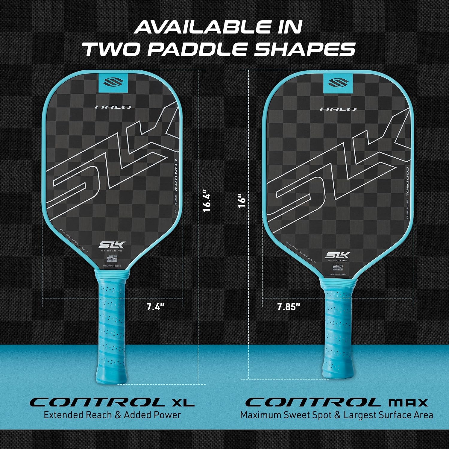 Selkirk Sport SLK Halo Raw Carbon Fiber Pickleball Paddle | Designed in The USA | Choose The T700 Raw Carbon Fiber Power, 18k Ultraweave Control, or Aramid Fiber Linkweave Thermoformed Pro