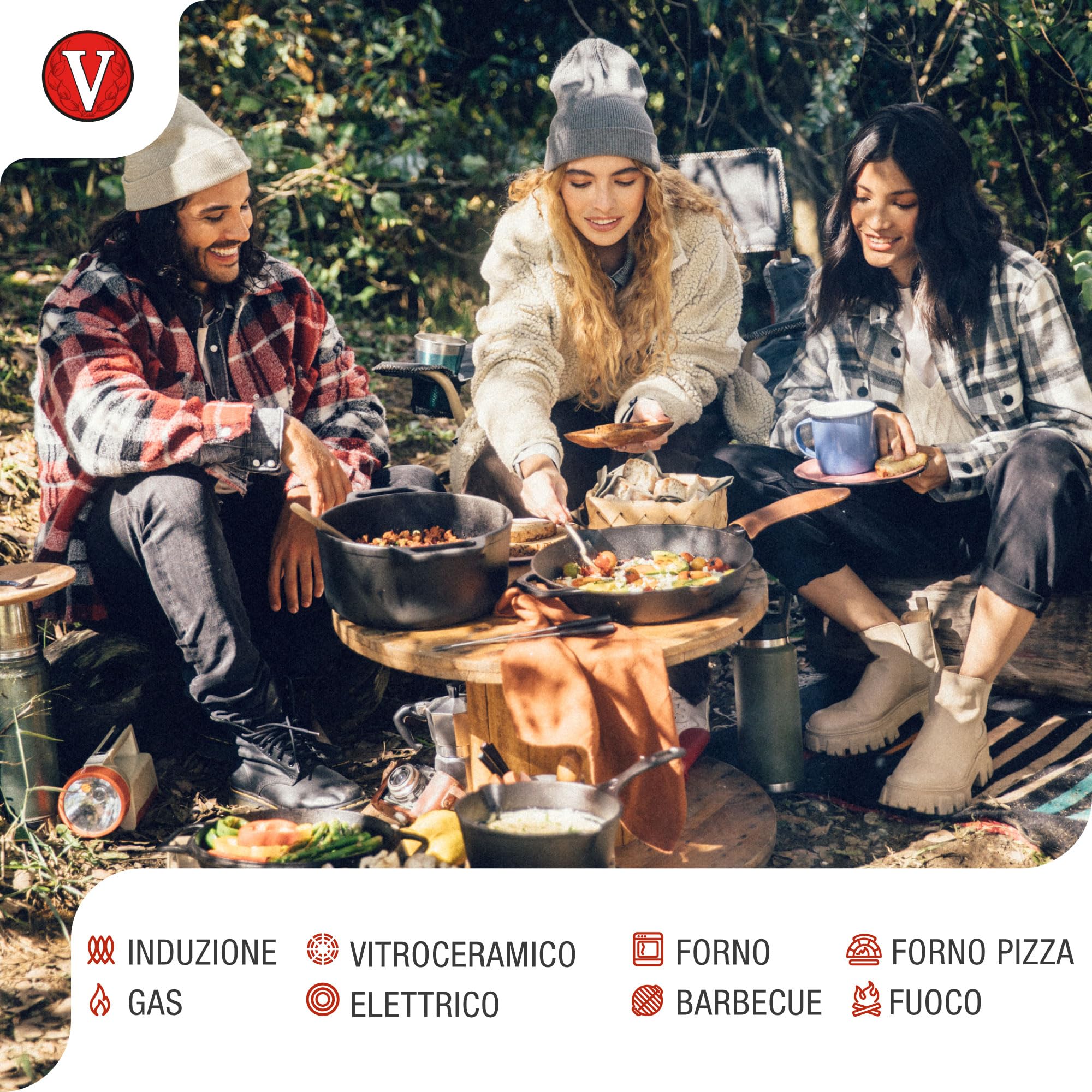 Victoria Forno Olandese, Pentola et Padella Induzione Ghisa Smaltata 31 cm Ovale, Cocotte 5,7L, Senza PTFE né PFOA, Adatta per Fuoco, Barbecue, Forno, Vetroceramica, Gas