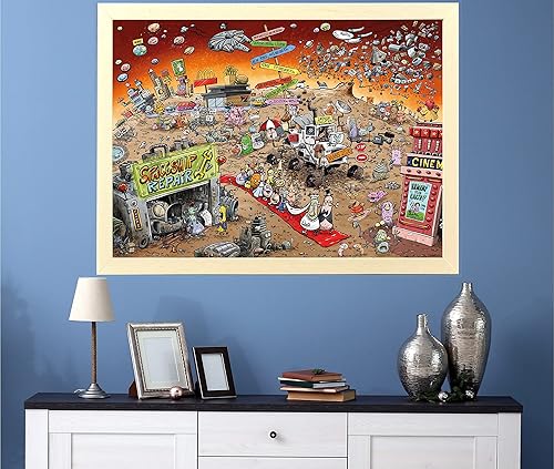 Miniatura 4 de Rompecabezas para adultos, caos en el espacio, rompecabezas de 1000 piezas para adultos, adolescentes y niños, fabricado en el Reino Unido, tablero