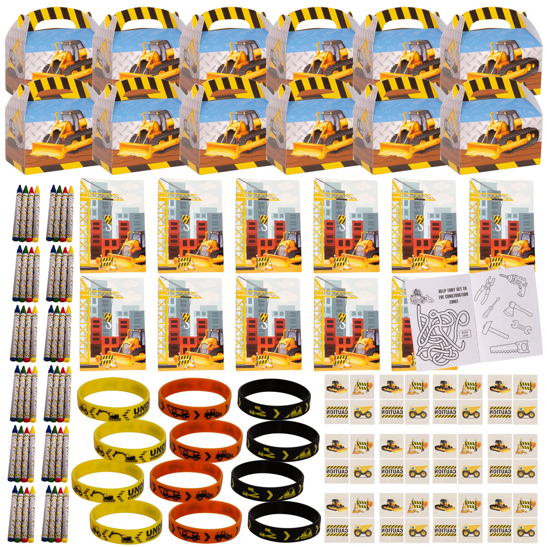 Tigerdoe Construction Birthday Party Supplies Truck Party Favor Set