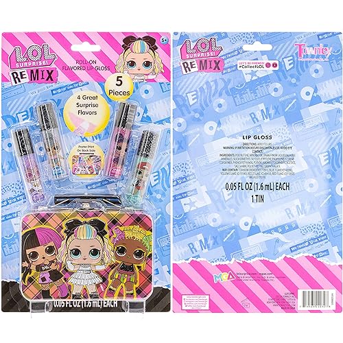 Miniatura 8 de L.O.L Surprise! Townley Girl - Paquete de 4 brillo labial enrollable con 1 funda coleccionable para niñas y niños a partir de 5 años, para fiestas,