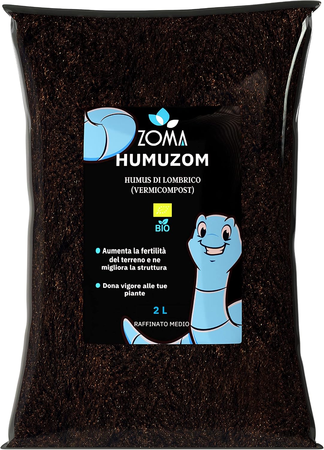 ZOMA HUMUZOM Humus di Lombrico Bio - 2L (100% Italiano)