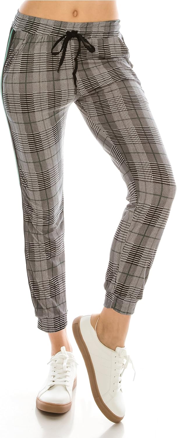ALWAYS Women Joggers Casual Sweatpants - Super Soft Light Comfy Lounge Striped Pants with Pockets