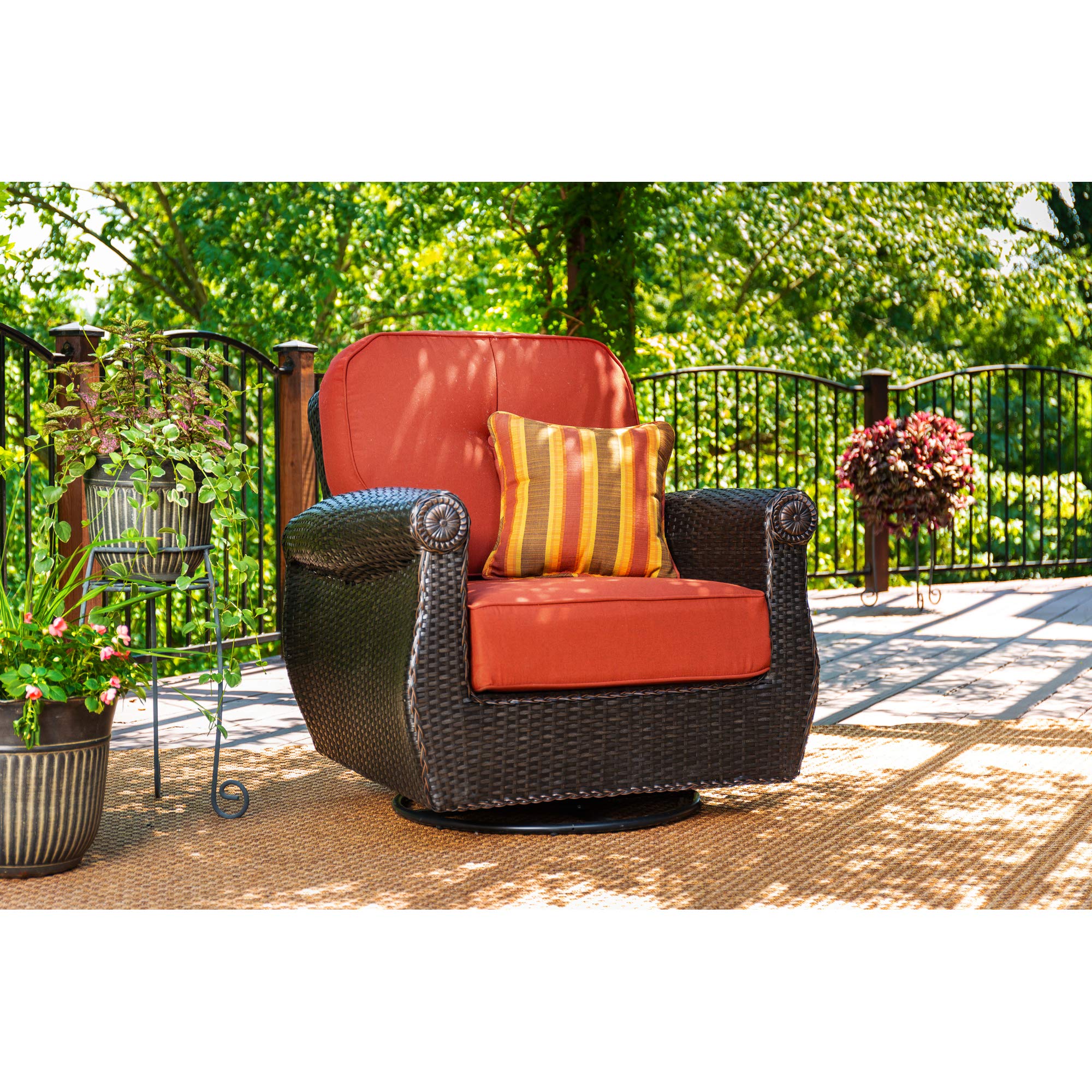 Buy LaZBoy Outdoor Breckenridge 6 Piece Resin Wicker Patio Furniture Conversation Set (Brick