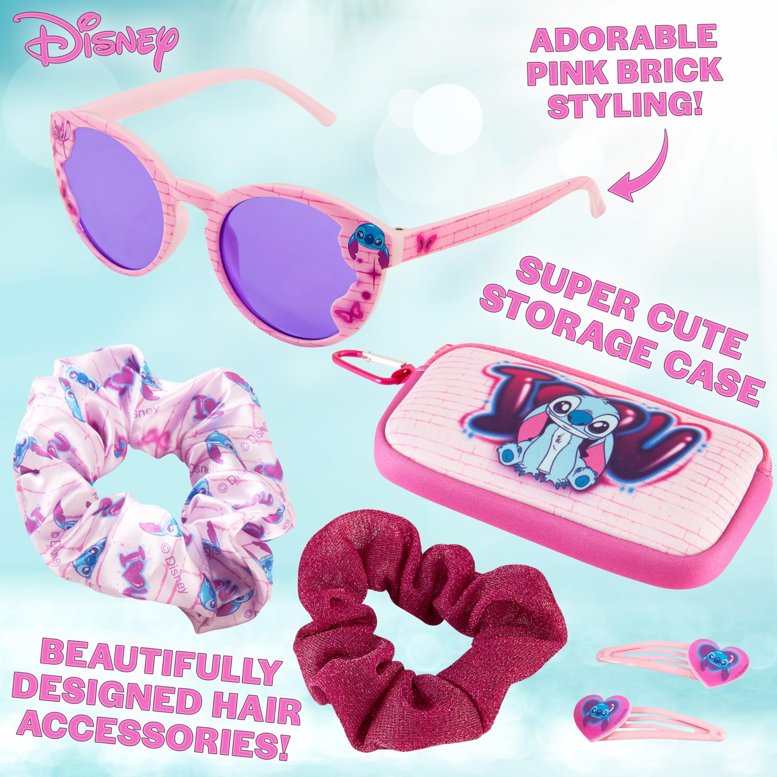 Disney Lunettes de Soleil Enfant Fille, Ensemble Lunettes et Accessoires Fille