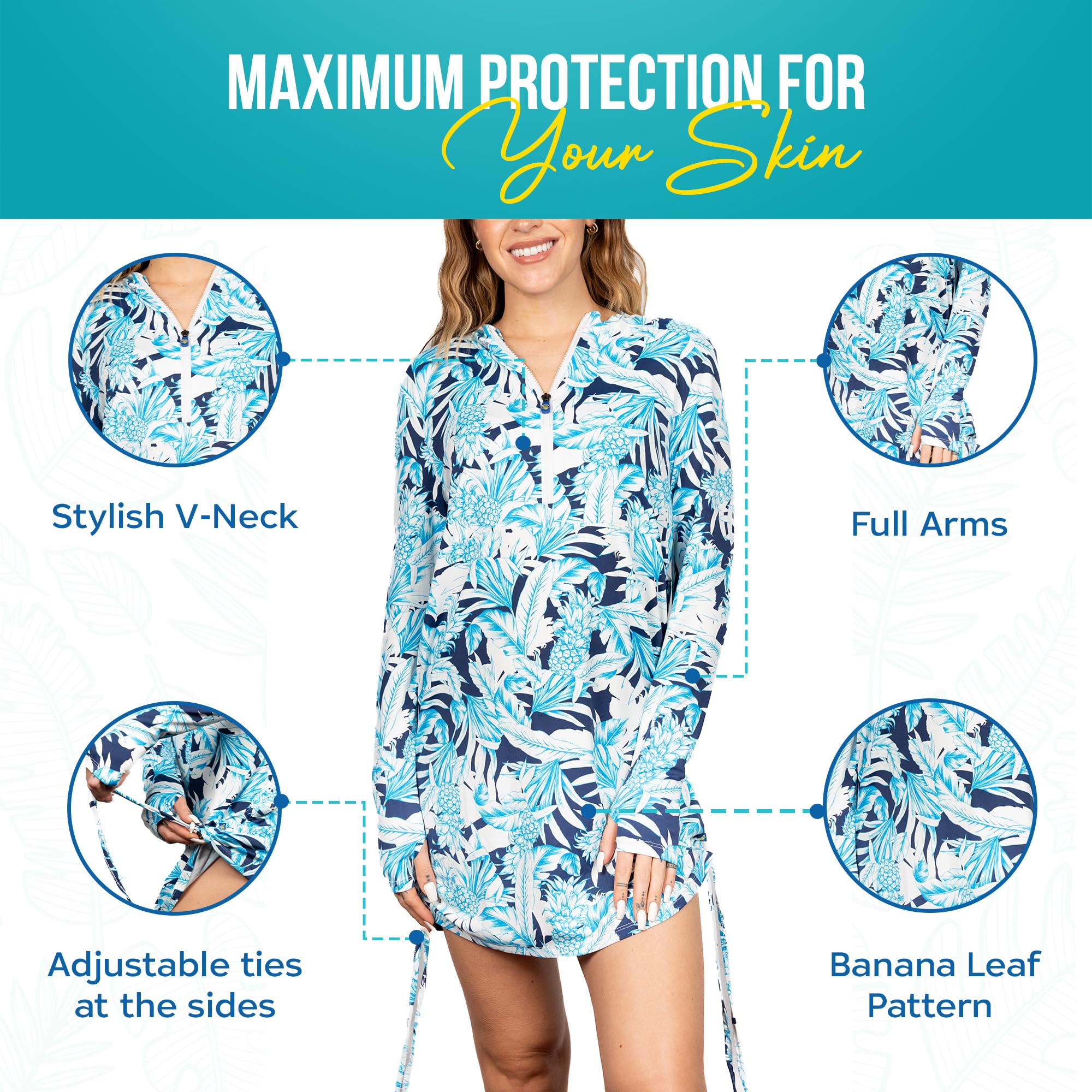 knee length dresses for ladies Banana Boat Women's Lightweight Running Vest Hooded Coverup with Center Front Pocket, Gold Flame main image 1