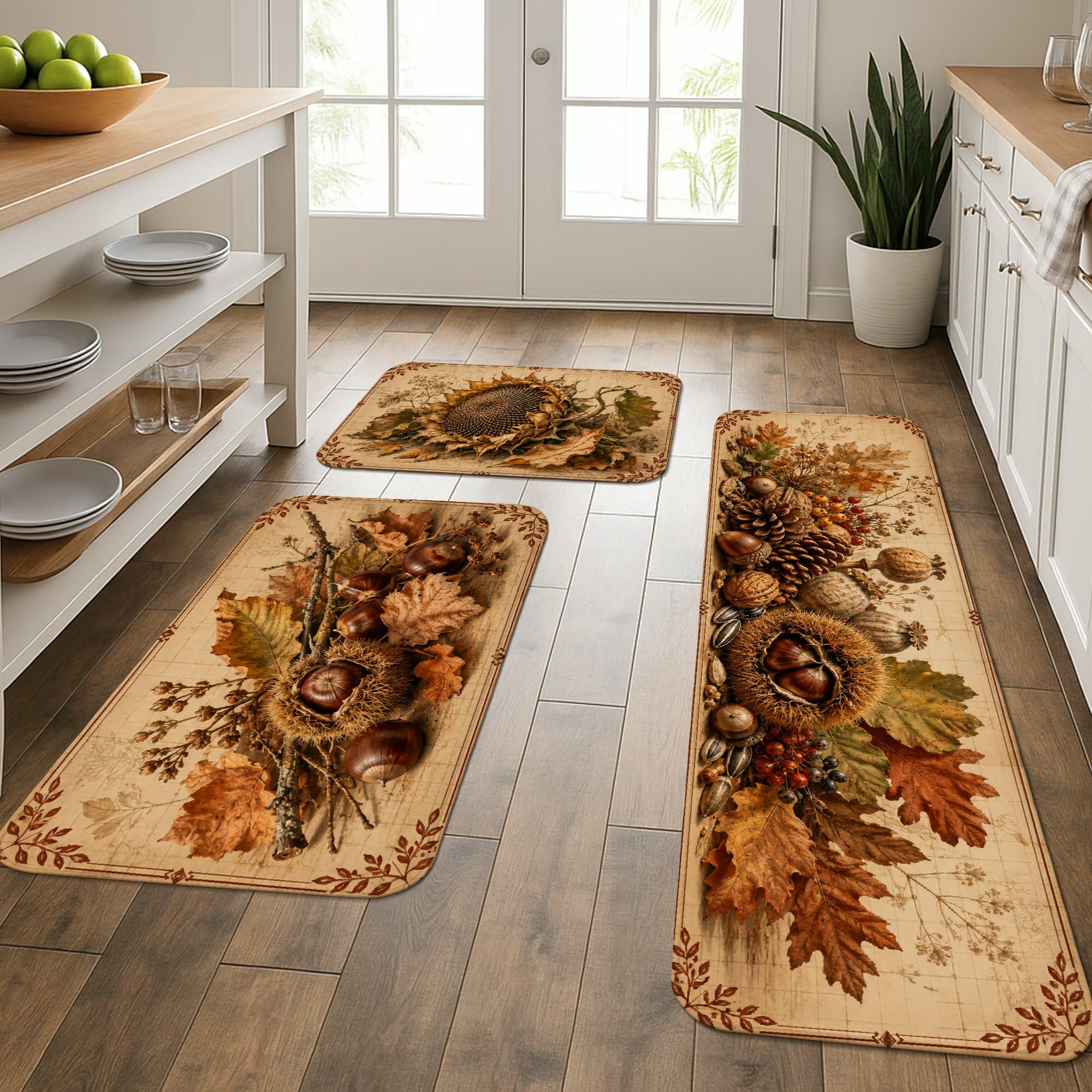 Tapis de cuisine rustique en fibres naturelles douces pour une entrée raffinée
