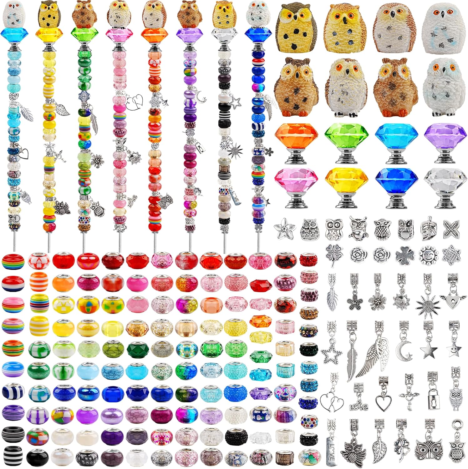 240 Pcs Beaded Garden Stakes, DIY Fairy Wand Garden Stake