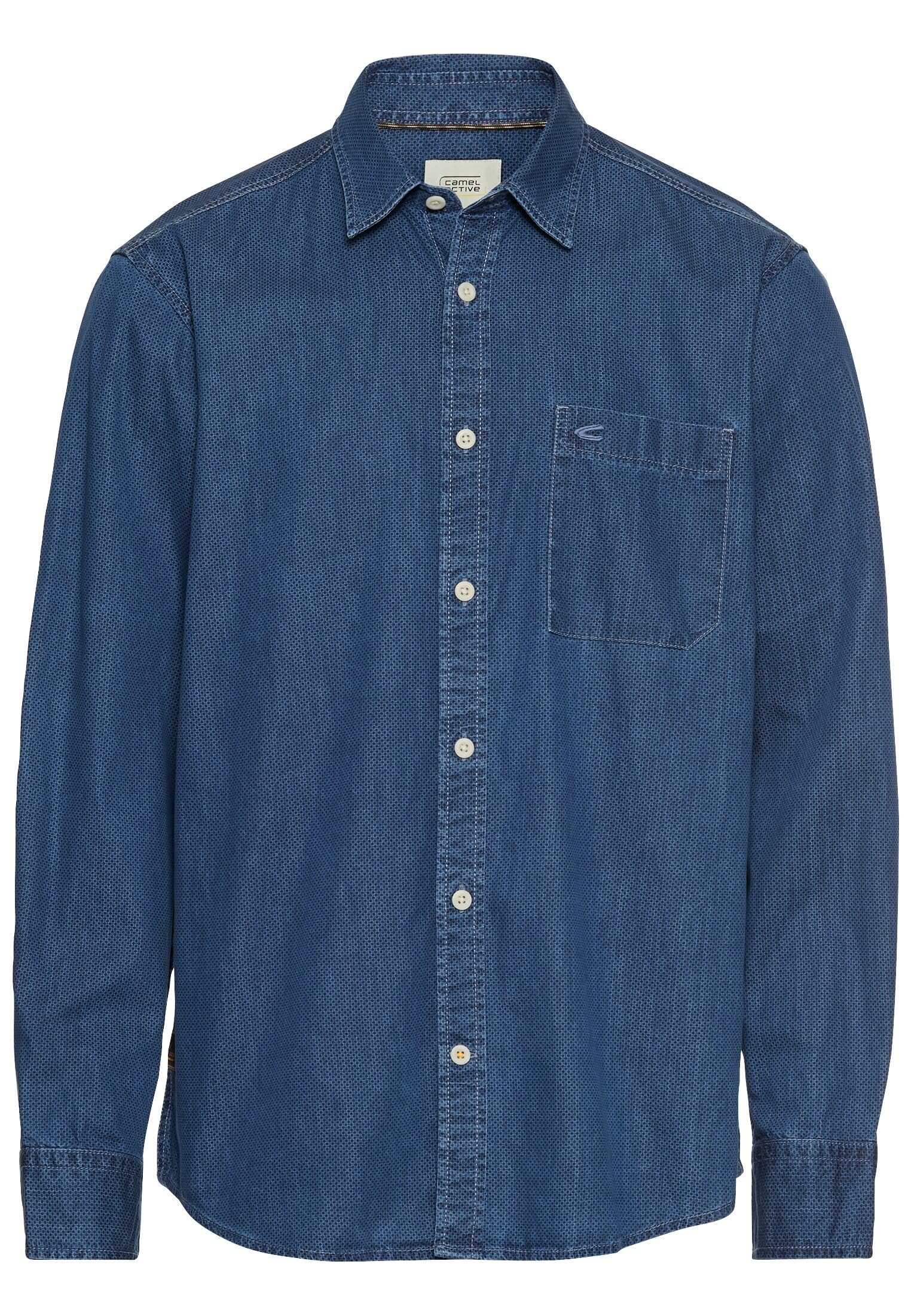 camel active Men's Long-Sleeved Shirt with All-Over Print