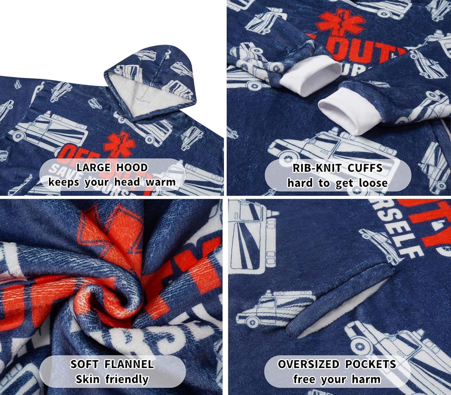 Paramedic Gifts, Gifts for EMS, EMT, Oversized Wearing Blanket for Paramedics on International Paramedics Day, Birthday and Chistmas - Duty