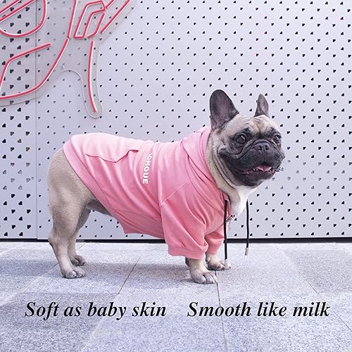 Miniatura 4 de iChoue Exclusiva ropa de lujo suave + Bulldog inglés, sudadera con capucha para perros medianos, pug francés francés, corgi, boston, terrier,