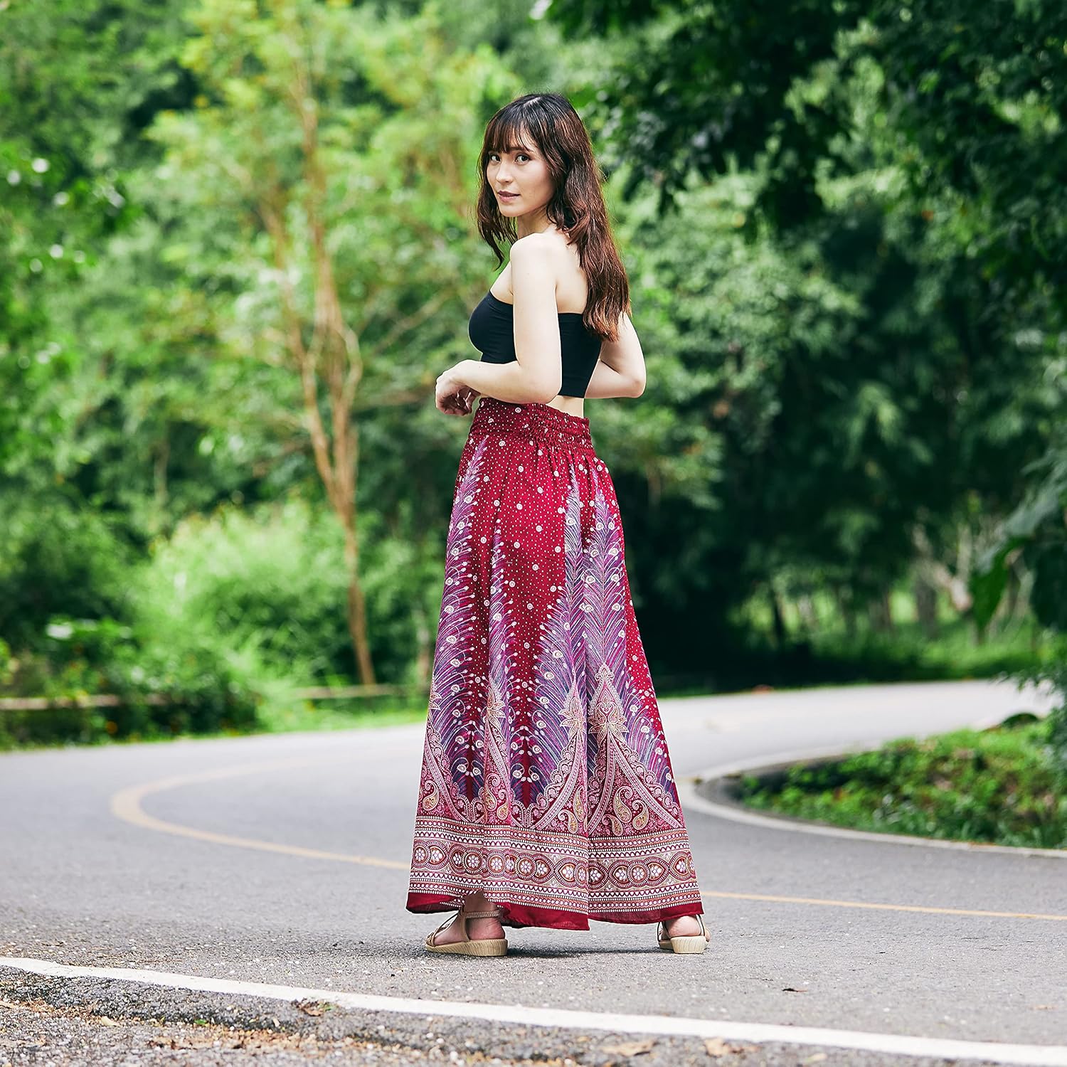 Lannaclothesdesign Palazzo Pants for Women Wide Leg Boho Harem Yoga Pants S M L XL Sizes - Image 5