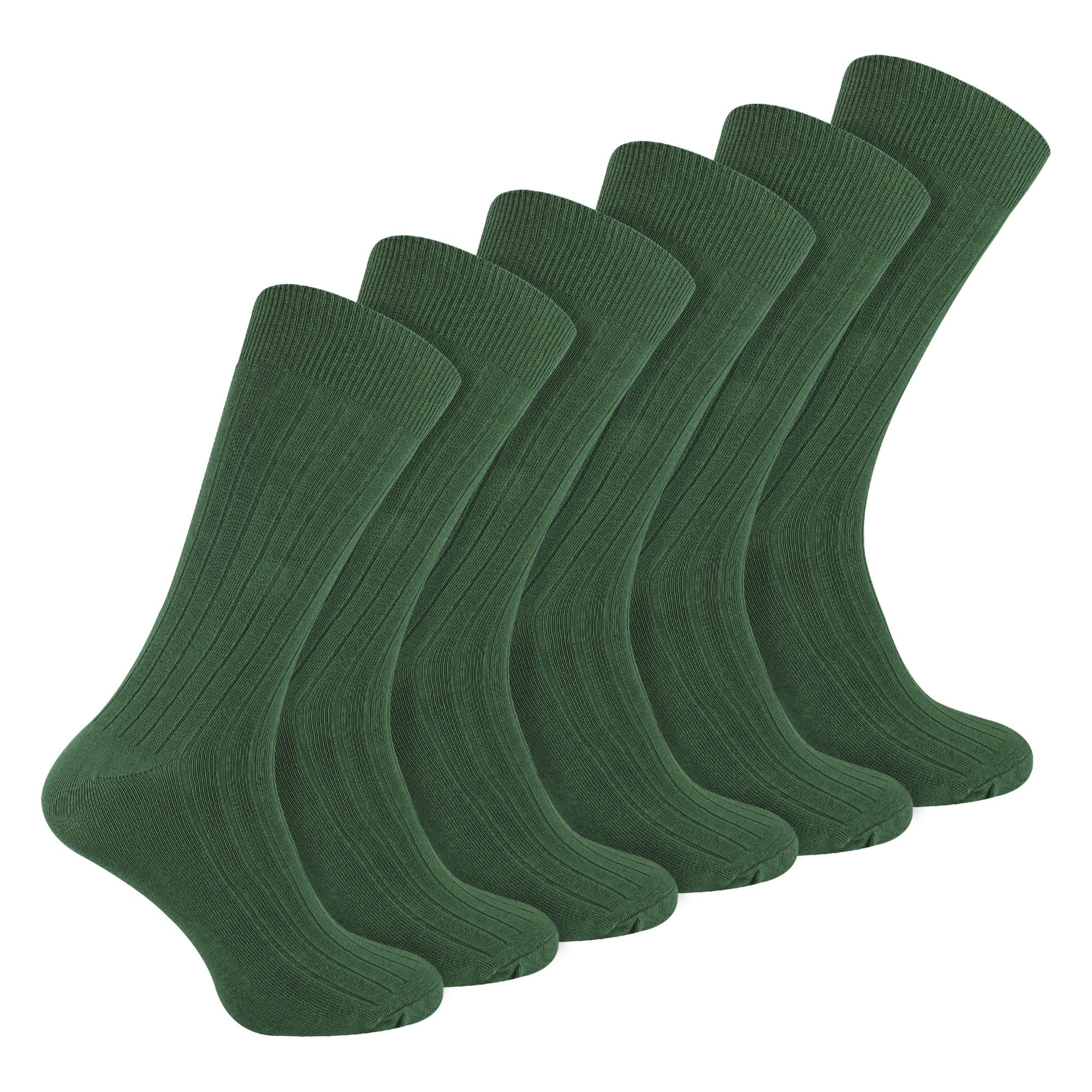 6 Pairs Multipack Mens Ribbed Breathable Crew Cotton Dress Socks | Sock Snob