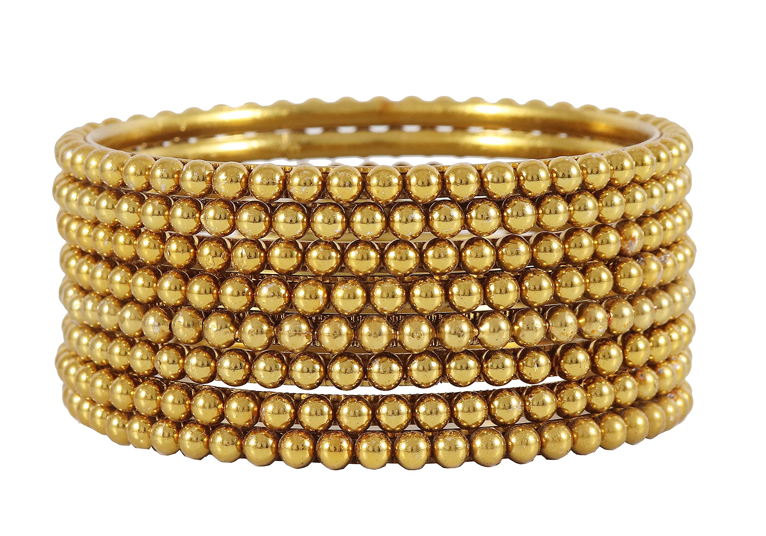 NMII Non-Precious Metal Base Metal and Linked With Ball Chain Glossy Finished Kada Set For Women and Girls,(Golden_2.6 Inches), Pack Of 8 Kada Set (B09GNKG2F7) Amazon Price History, Amazon Price Tracker