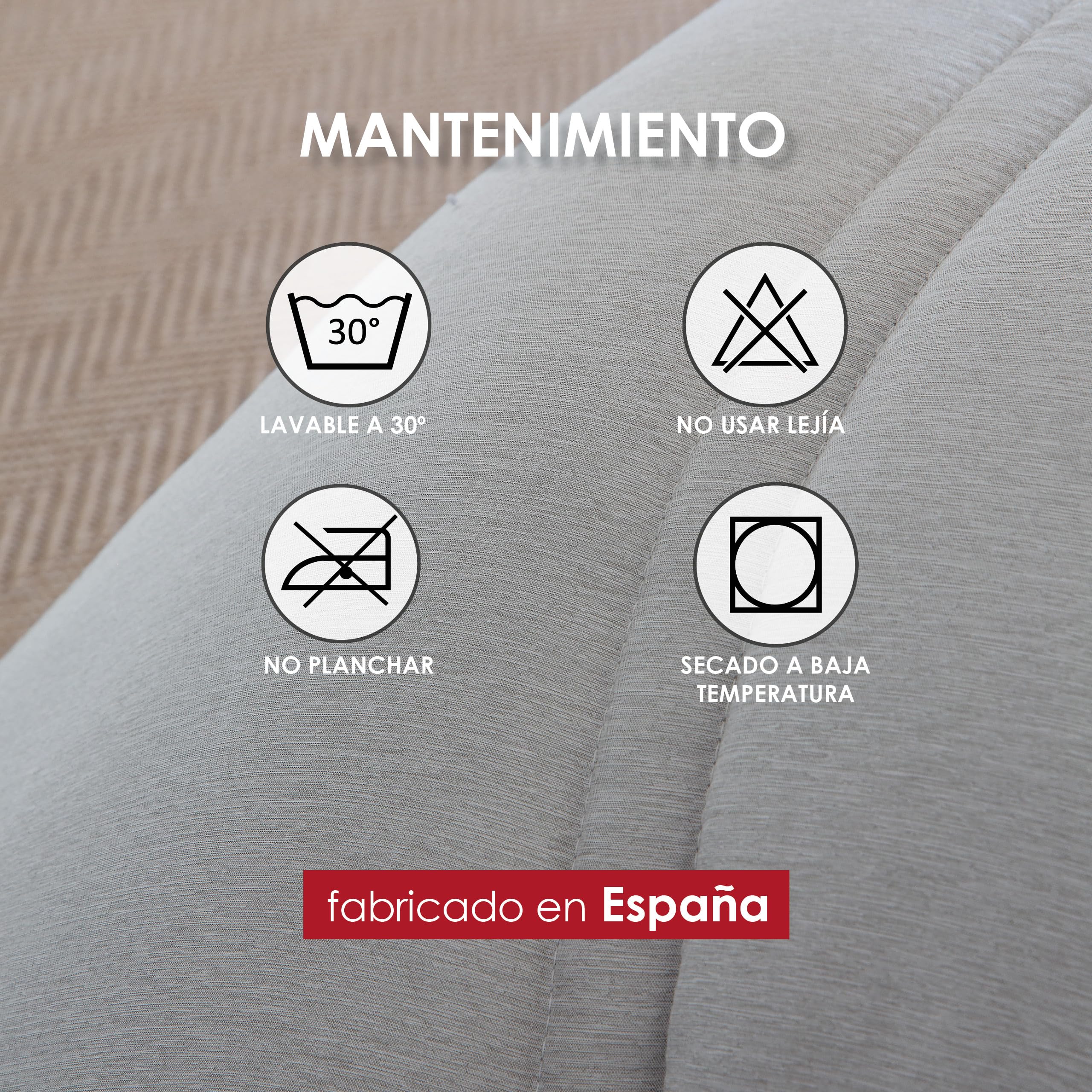 Antilo - Edredón Nórdico Lara Gris para Cama de 150 - Conforter Acolchado de Rayas con Relleno 300 g/m², Tacto Pluma, Calor y Confort para Noches Frías