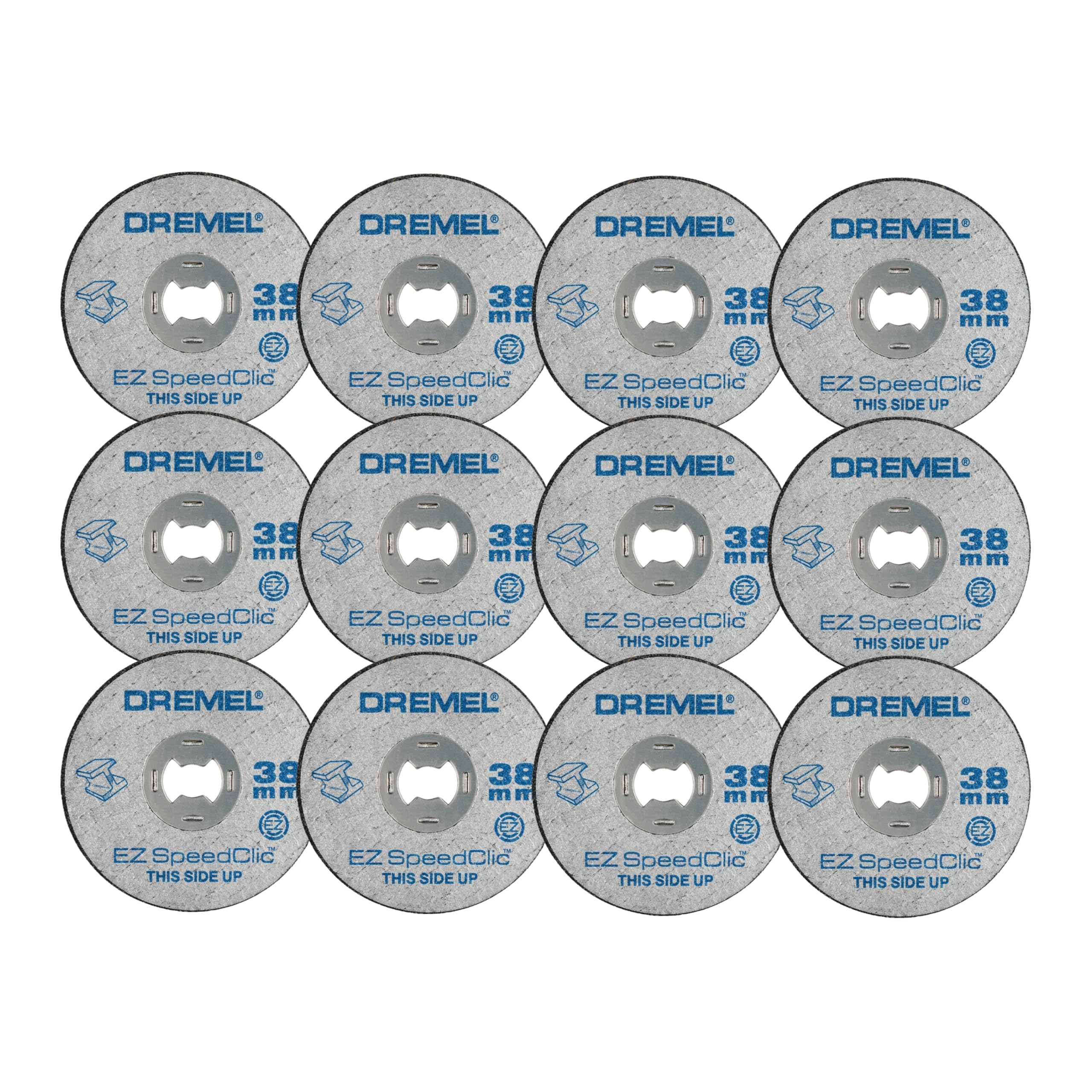 Dremel EZ SpeedClic SC456B Metal Cutting Disc 38mm 12-Pack | Easily Slots and Trims Bolts, Screws, Abrasive Slicing Wheel 14mm Cut Depth, Rotary Tool Compatible