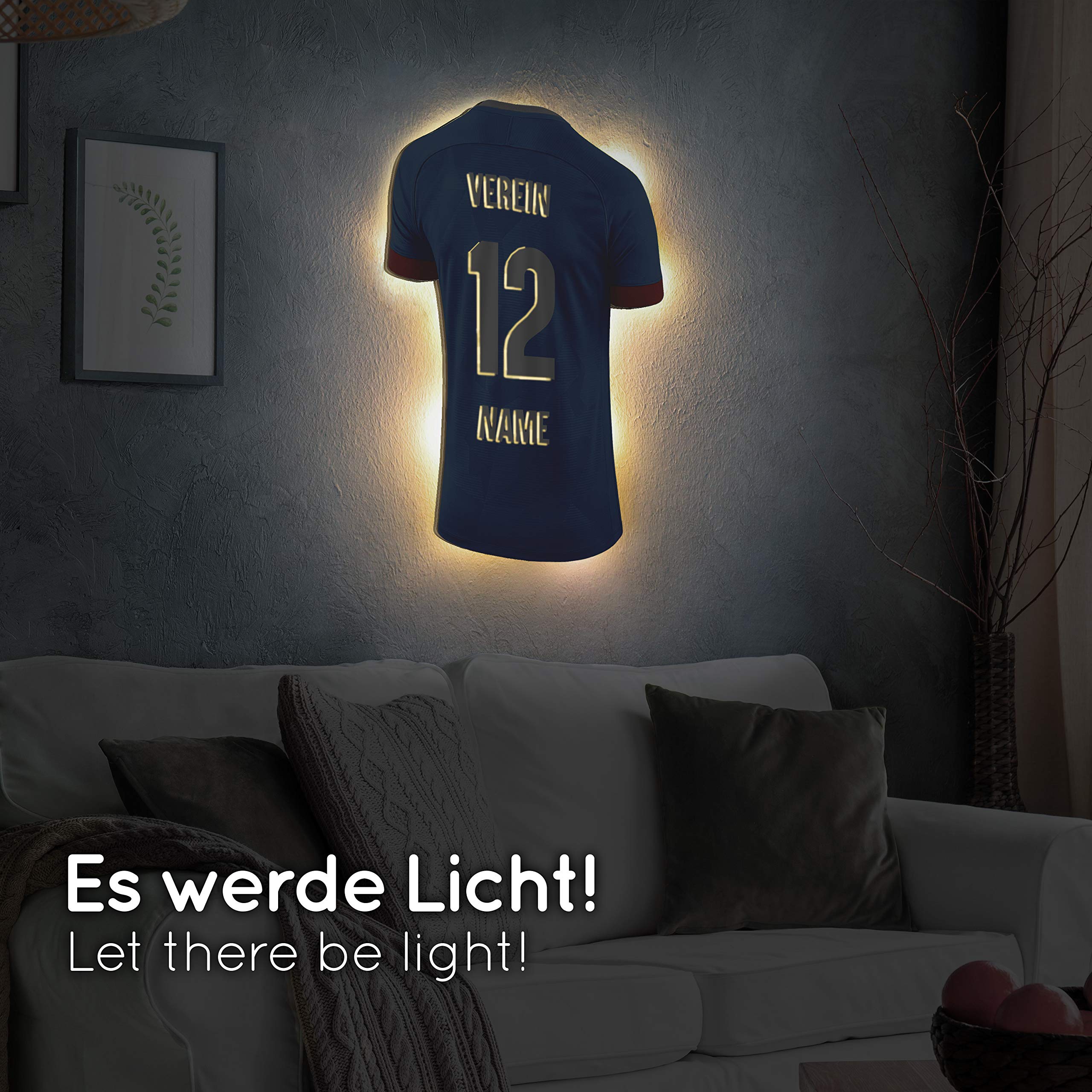 Elbeffekt Trikotlampe für Kiel Fans aus Holz - personalisierbares Geschenk - schenke Dein individuellen Kiel Fanartikel aus Echtholz