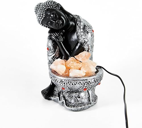 Dreaming Buddha - Lámpara de sal del Himalaya con dos bombillas