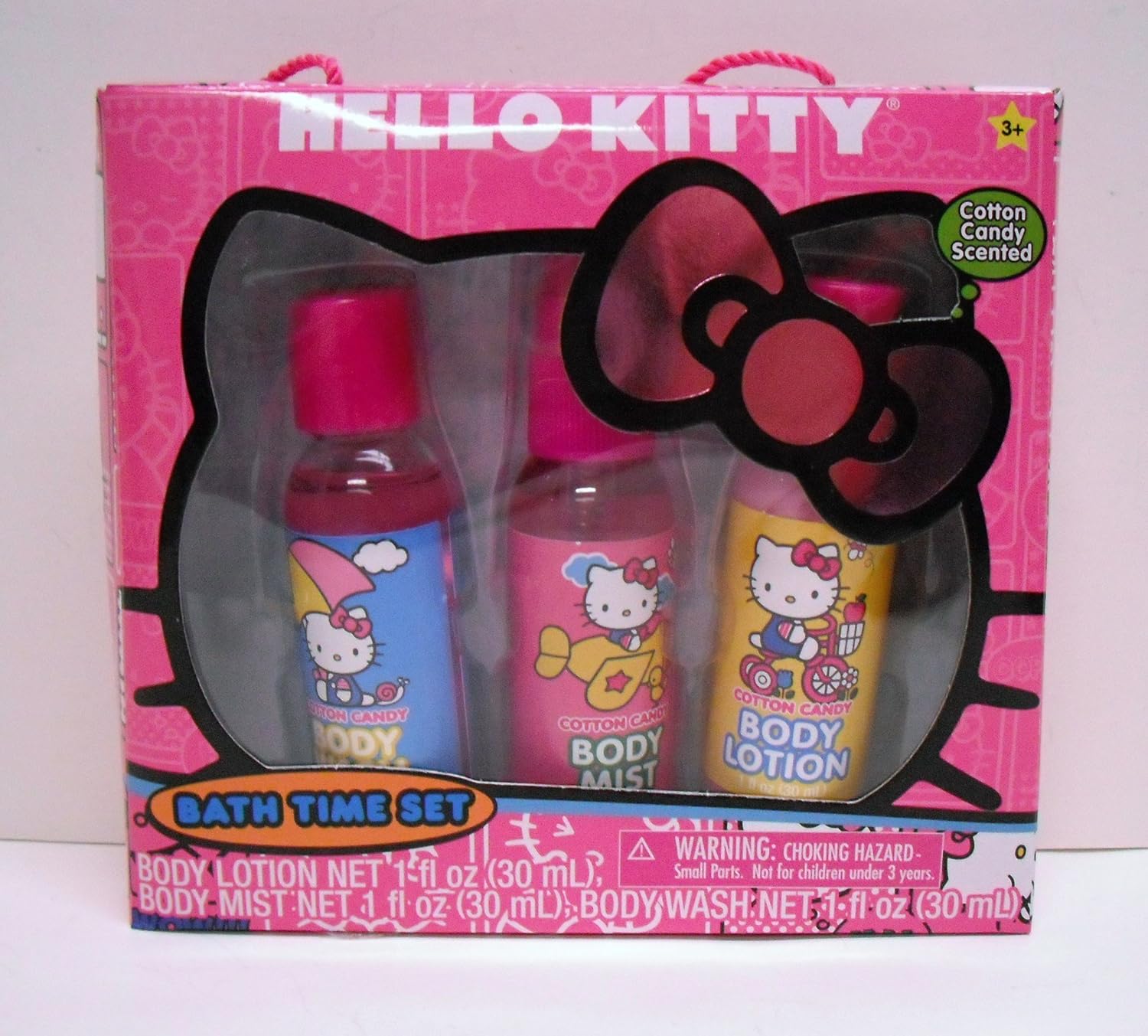 Amazon.com : Hello Kitty Bath Time Set of 3 Cotton Candy Scented ...