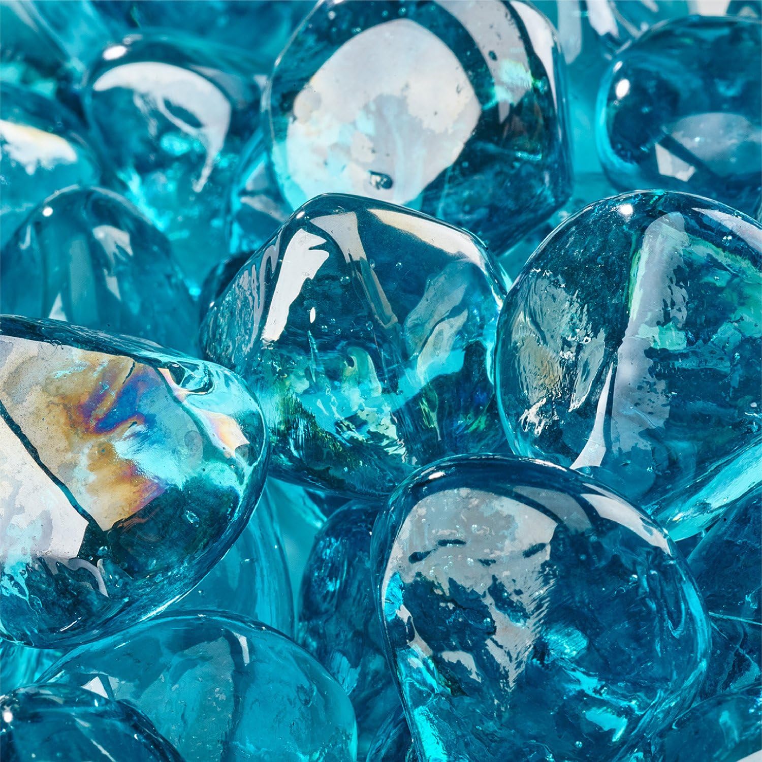 Tahitian Blue Fire Glass Diamonds for Indoor and Outdoor