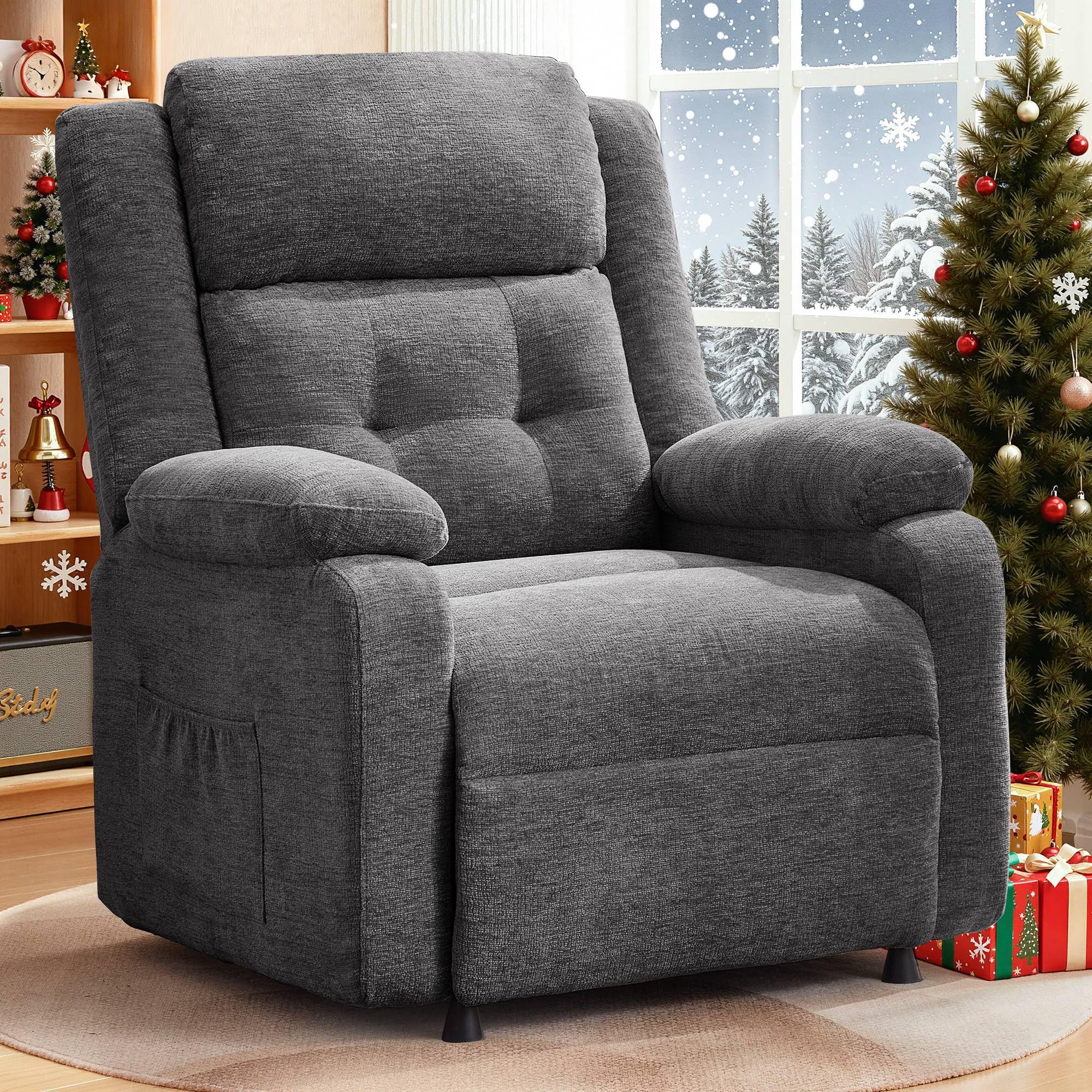 Korser Power Recliner Chair with detailed product dimensions
