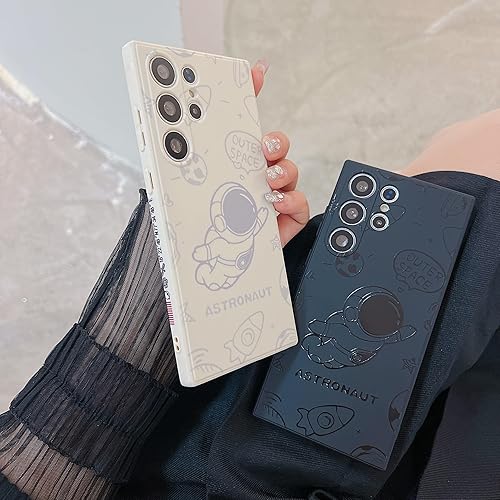 Miniatura 7 de Funda ultra linda para Samsung Galaxy S22, diseño de astronauta de dibujos animados, diseño de cohete espacial, cubierta de parachoques elegante