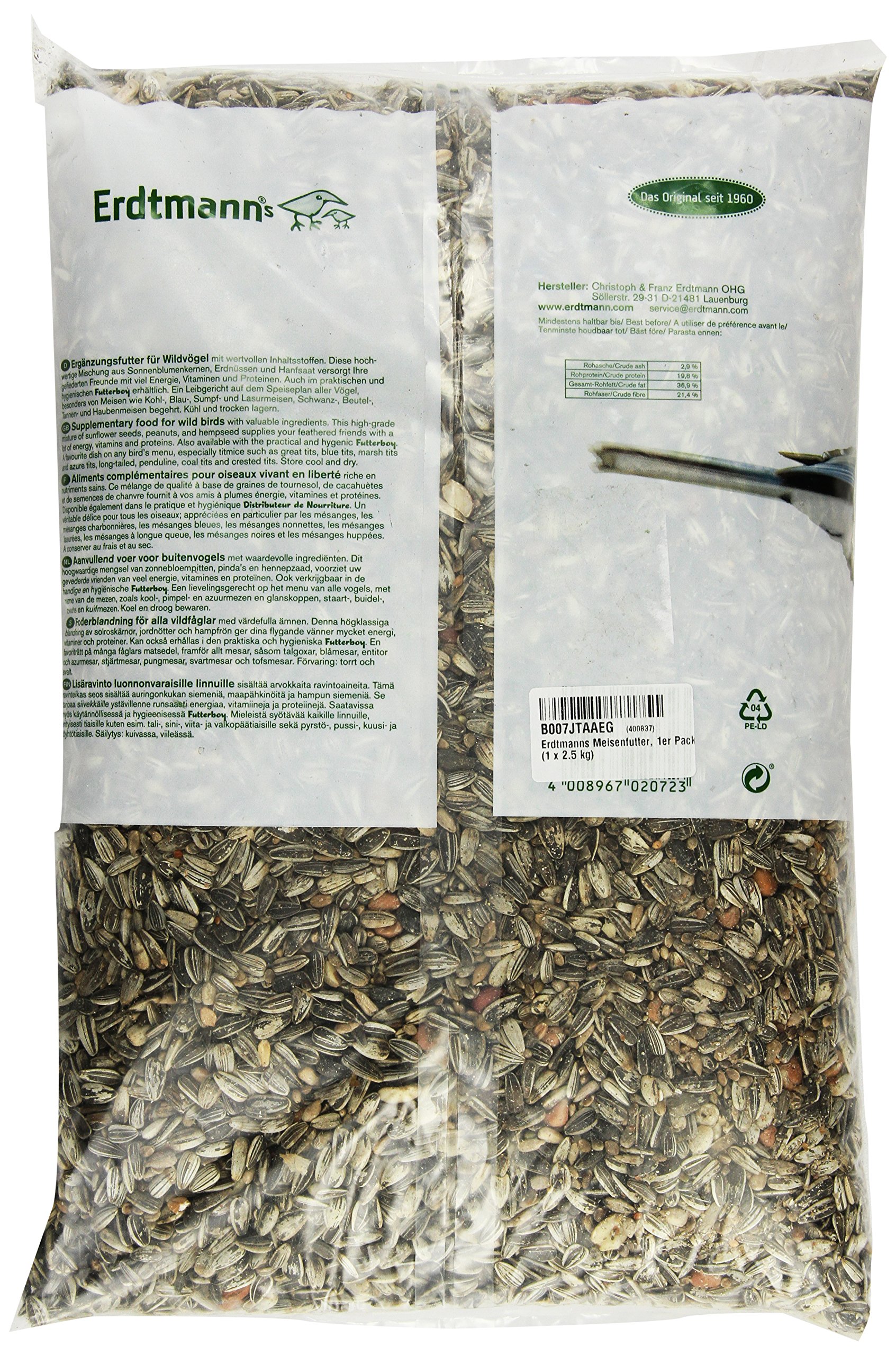 ERDTMANNS - Cibo per uccelli selvatici 2,5 kg
