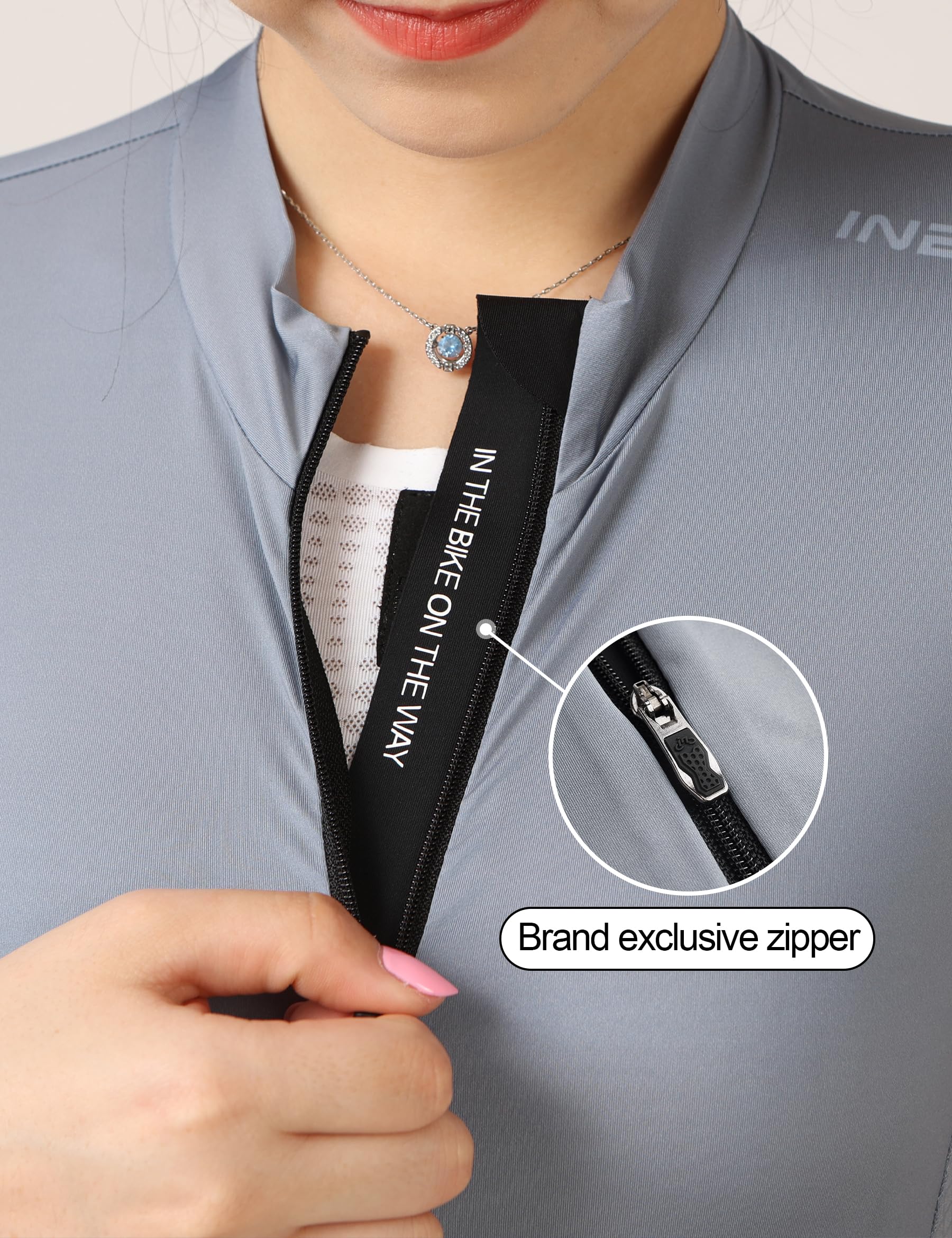 INBIKE Fahrradtrikot Damen Lang Leicht und Atmungsaktiv Lange Fahrradbekleidung Lila Grau Blau Optional MZ050