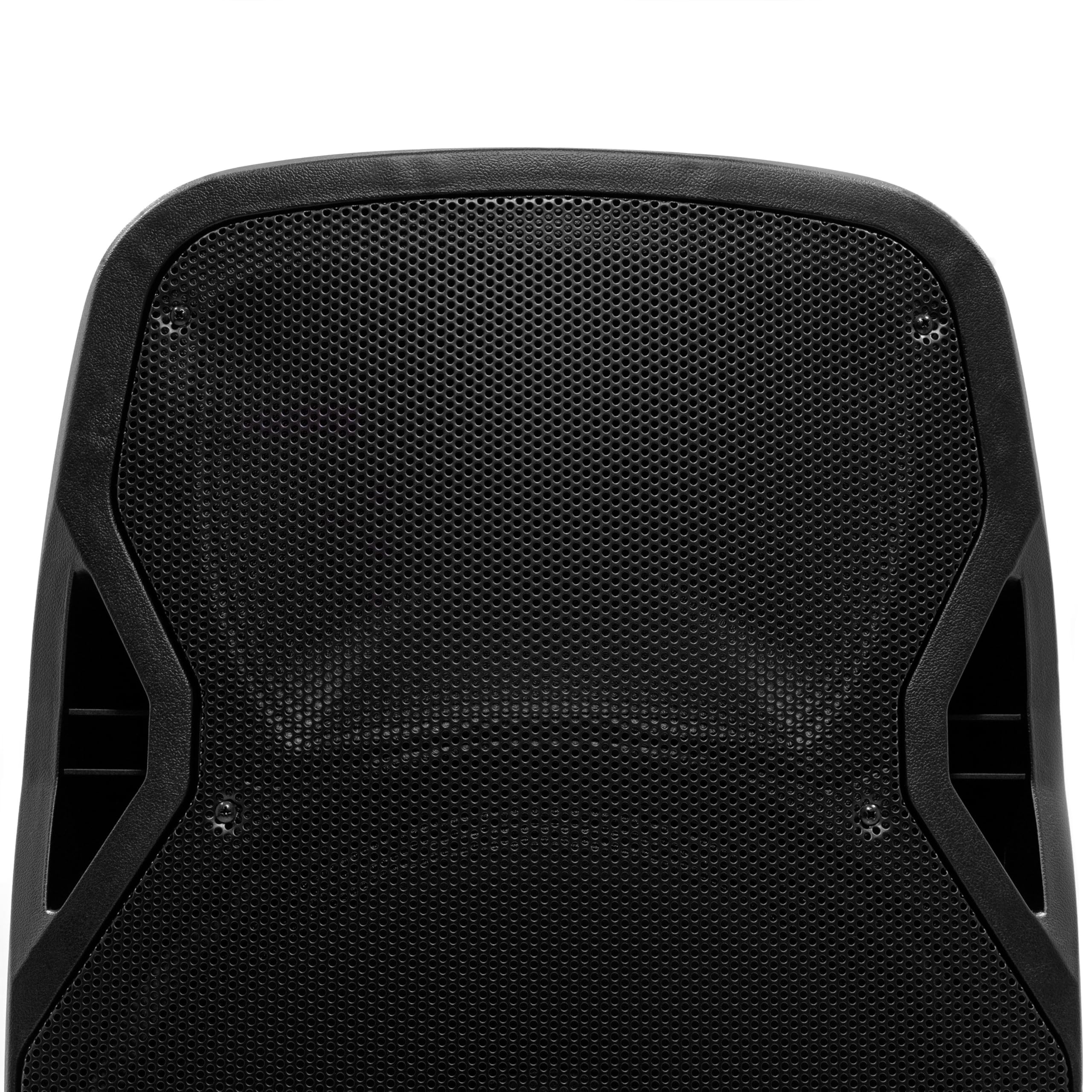 15" czarny 2-drożny aktywny głośnik - Moc 450 W - bezprzewodowe połączenie Bluetooth - wejście mikrofonowe/liniowe - wbudowany odtwarzacz USB/SD - TWS - potężny i wszechstronny - idealny dla DJ-ów,