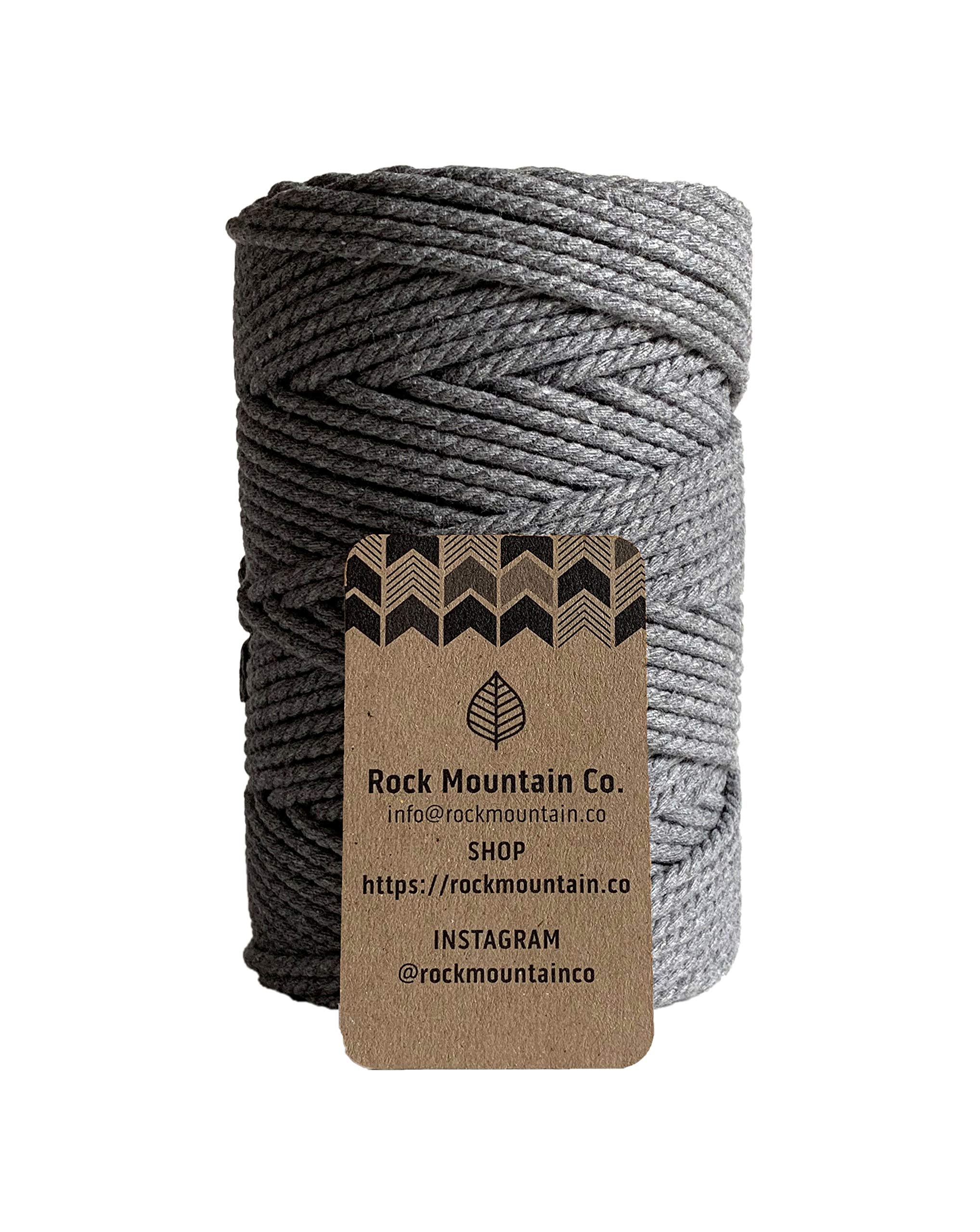 4mm 3 Strand Twisted Macrame Rope - Shadow Gray