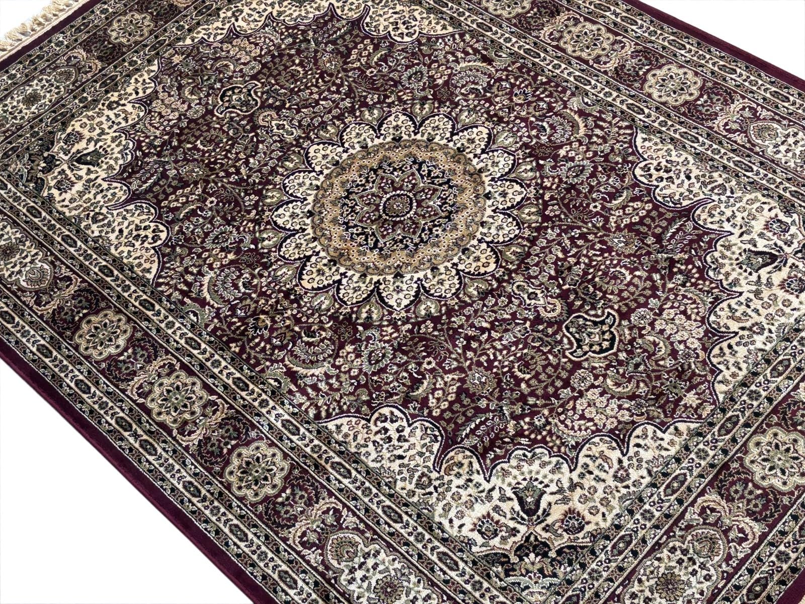 Kashmir Design - Tappeto orientale, 150 x 210 cm, in viscosa lucida, marrone, M38M