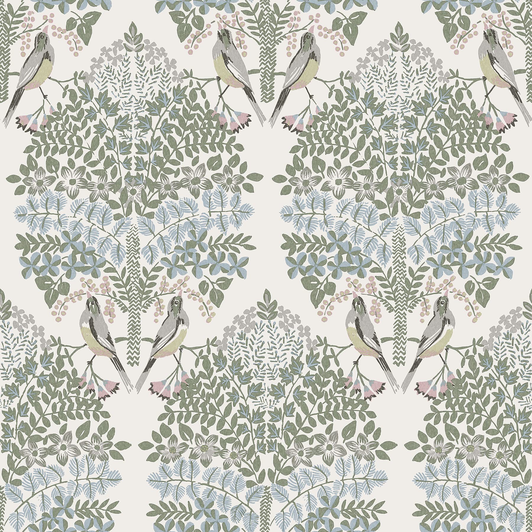 RoomMates RMK12691PLW Ivory Multi Otis Peel and Stick Wallpaper