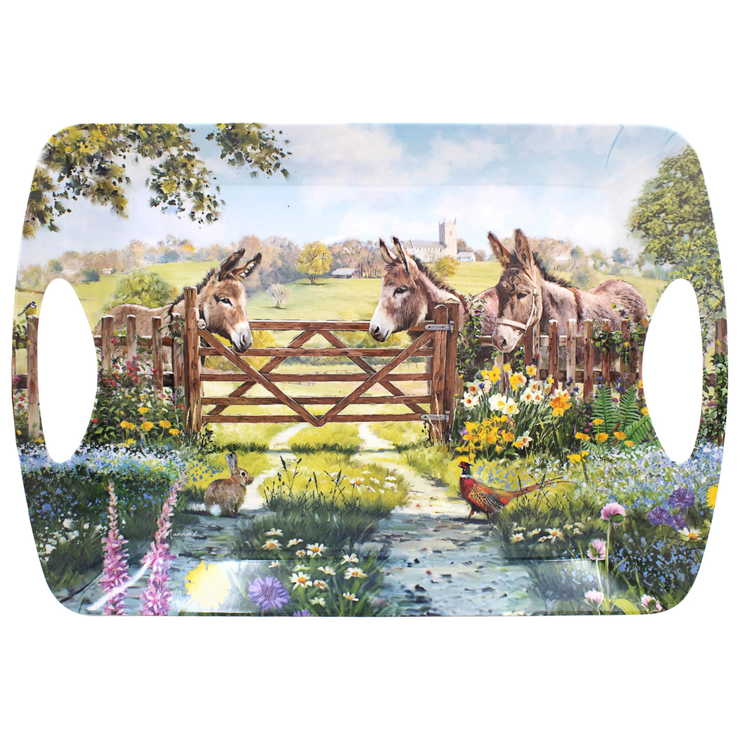 The Leonardo Collection Donkey Tray Large Macneil Studios For Kitchen & Home | Non Slip Serving Tray For Food | Serving Platter For Lunch & Dinner | Plastic Trays For Tea & Serving Dishes