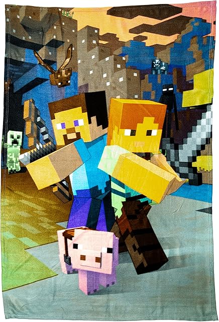 Minecraft Official Goodguys Fleece Blanket Throw | Creeper Design Super Soft Blanket | Perfect For Any Bedroom