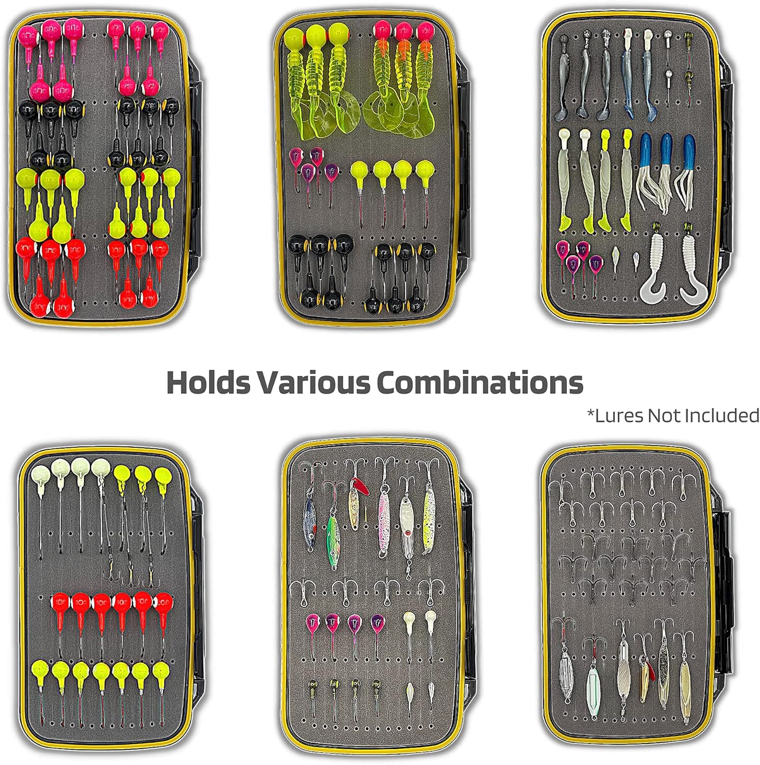 Fishing Jig Organizer Tackle Tray - Holds 50+ Jigs - Double Sided - for Jig Heads, Tungsten Jigs, Fishing Spoons, Spinners, Flies and Lures - Medium Size