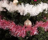 Vista 7 de Guirnalda de oropel de 25 pies, perfecta para Navidad, celebración de Año Nuevo, bodas, cumpleaños, festivales, eventos especiales, detalles Blanco