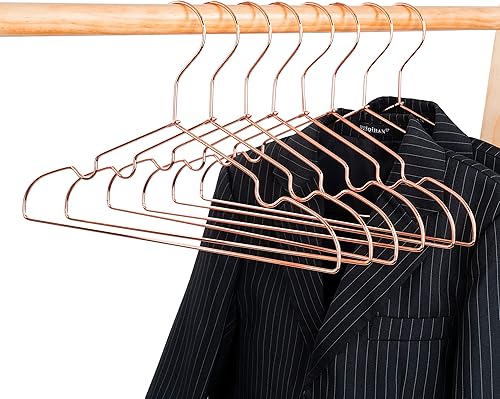 Miniatura 9 de 10Pack Koobay 13" Non Slip Rose Gold Wire Top Children Clothes Suit Coat Metal Hanger