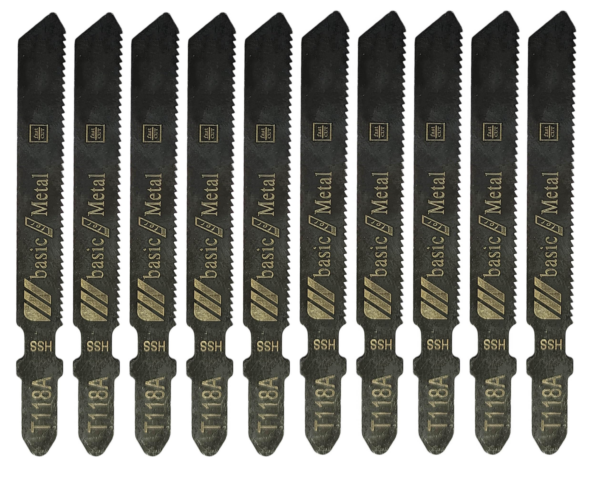 Inditrust 10pcs T Shank Jigsaw Blades T118A For Jigsaws - Fast Cutting For Metal & Aluminium