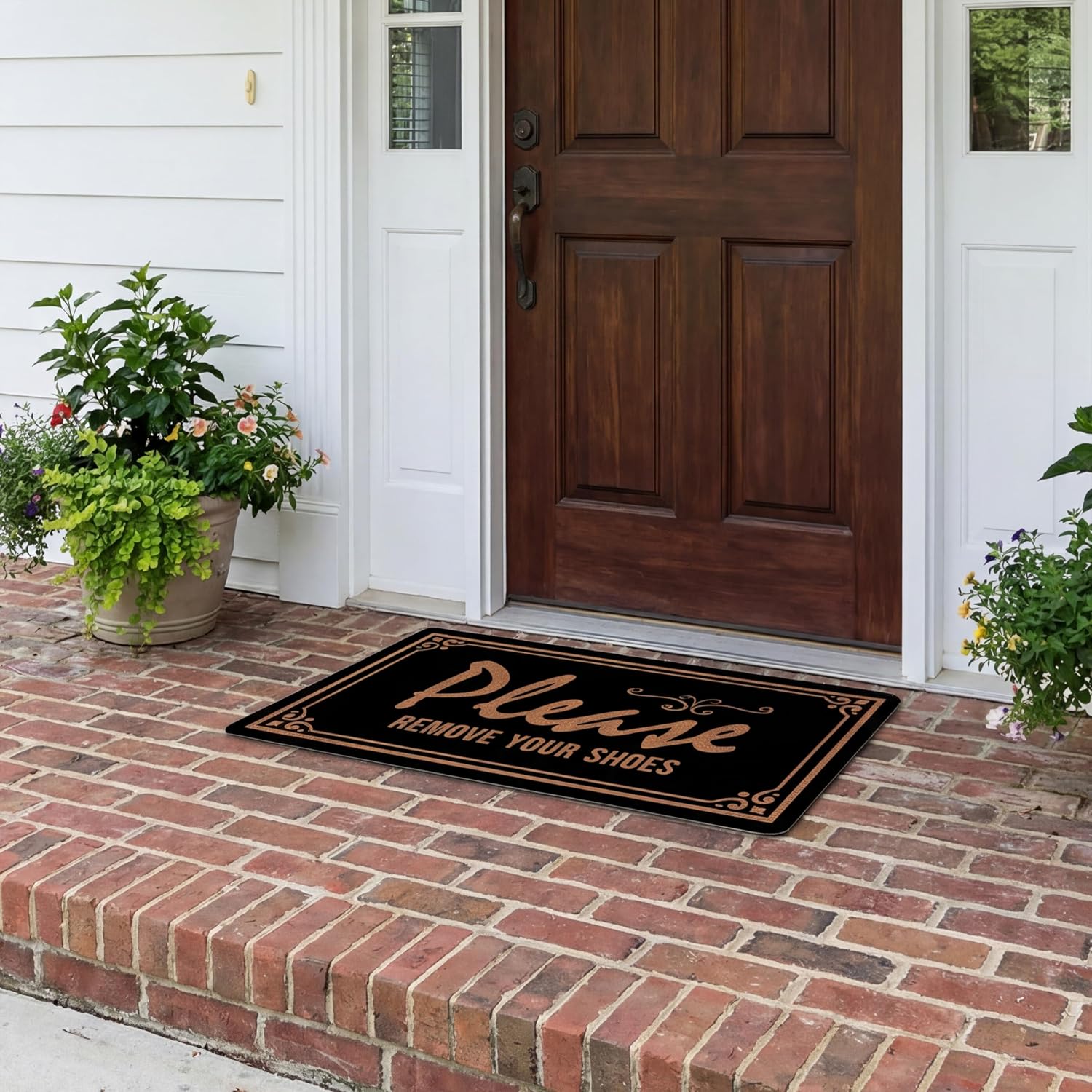 Please Remove Your Shoes Welcome Funny Door Mat Front Door Mat Rubber Mats for Outside Outdoor/Indoor Doormats for Entryway 30"X17"
