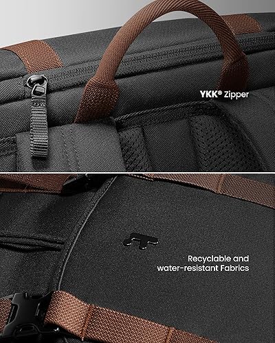 Miniatura 7 de tomtoc Mochila para laptop con solapa, ligera, resistente al agua, mochila de trabajo duradera, mochila clásica vintage para laptop de 13 a 15.6