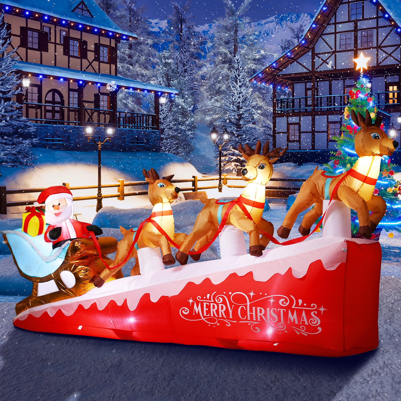 Snapklik.com : 9 Ft Wide Christmas Inflatables Decorations Merry