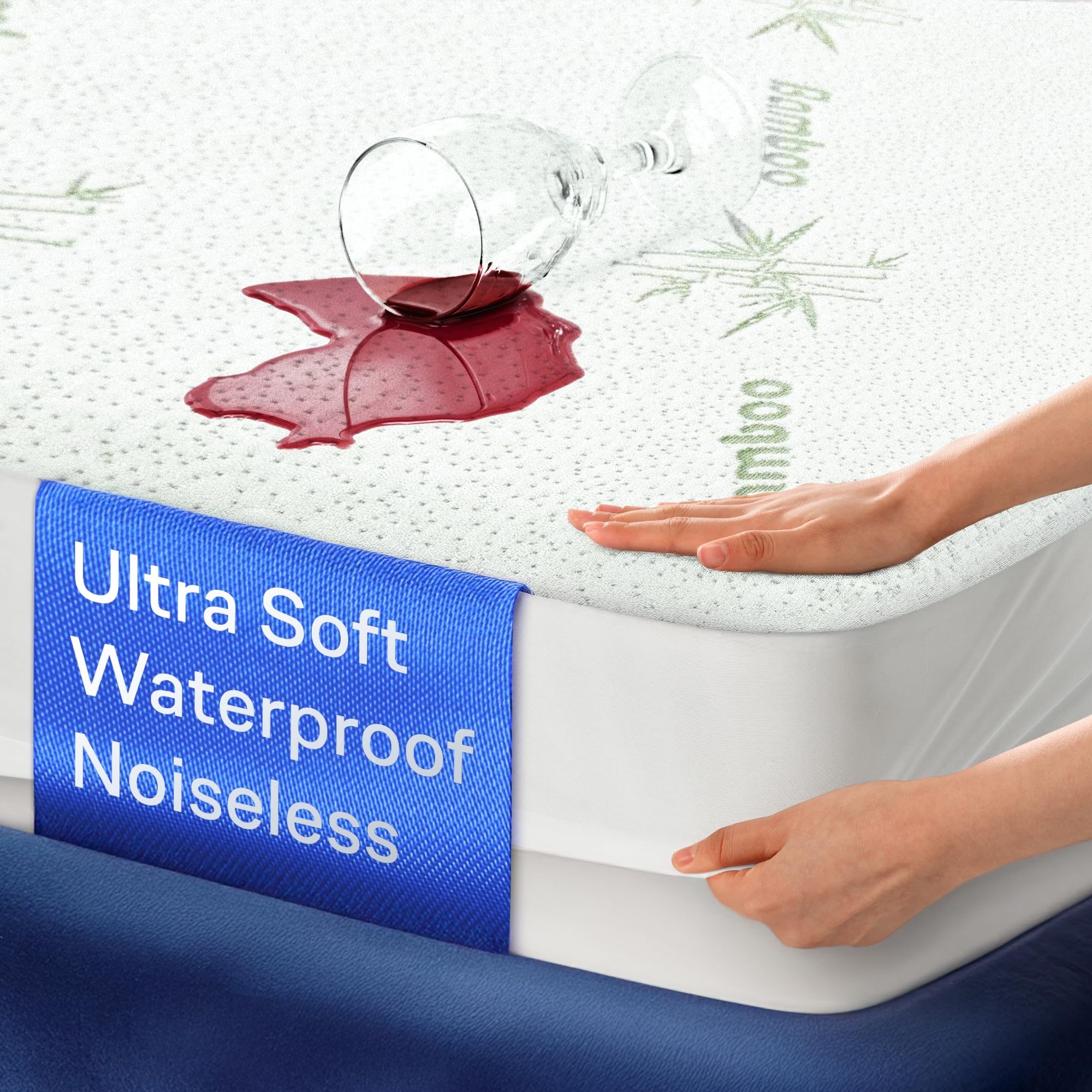 100 Waterproof Full Size Mattress Protector - 360 Protection Against Spills Stains Accidents for Parents Pet Owners -