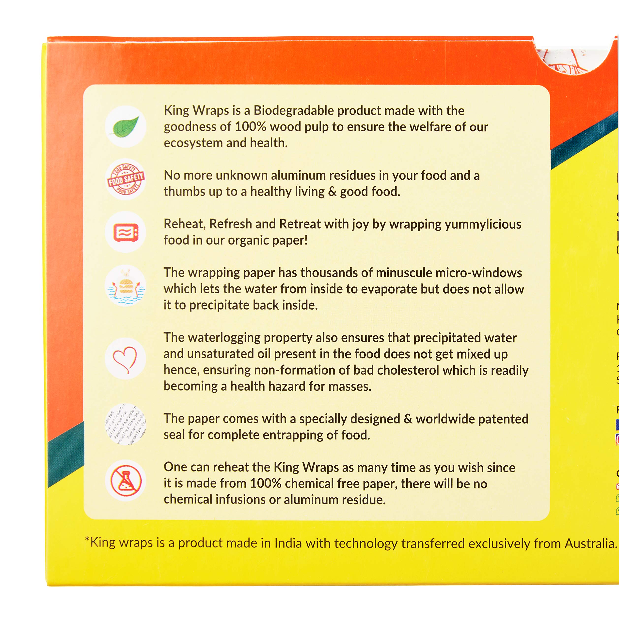 Kingwraps Food Wrapping Paper; World's First Self Sealing; Moisture Lock Organic paper. The only original organic imported paper 2