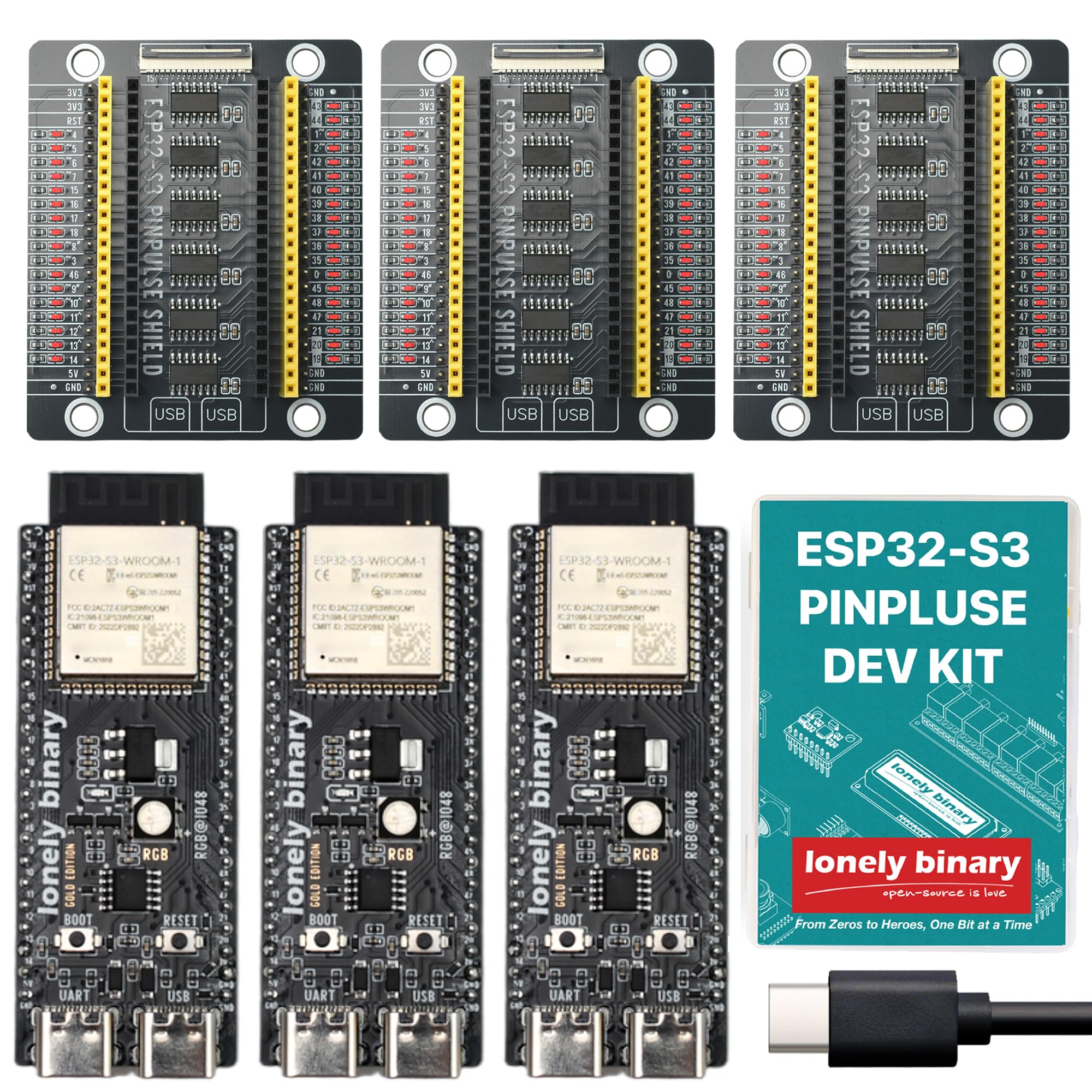 Amazon.com: Lonely Binary 3-Pack ESP32-S3 N16R8 PinPulse GPIO LED