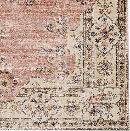 Miniatura 5 de Linon The Anywhere Alfombra lavable Colton RosaMarfil 3' X 5' Alfombra decorativa