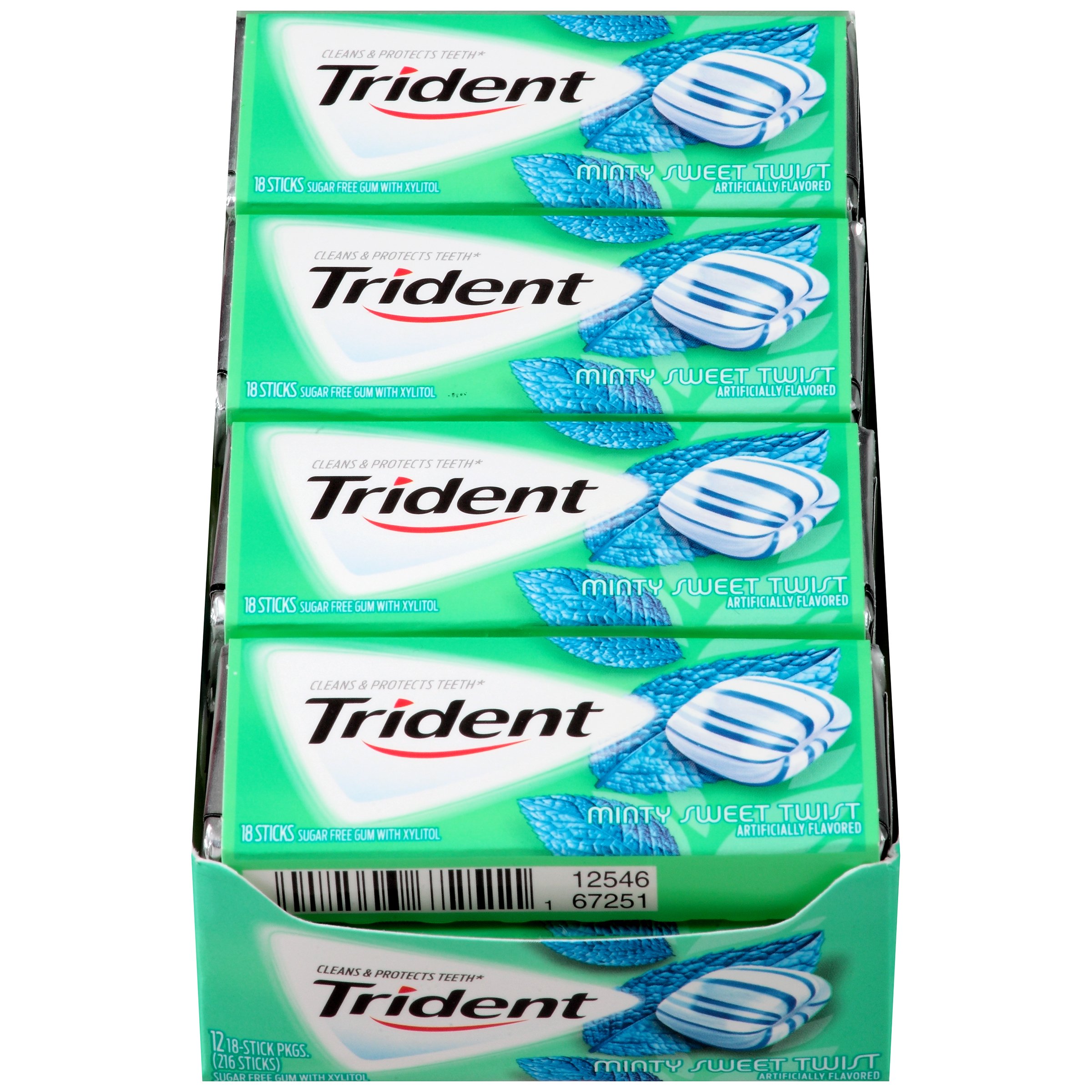 Trident Sugar Free Gum (Minty Sweet Twist, 18-Piece, 12-Pack)