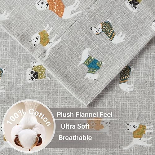 Vista 152 de True North by Sleep Philosophy - Juego de ropa de cama acogedora de franela 100% algodón, estampado de animales y estrellas, lindo, ultrasuave