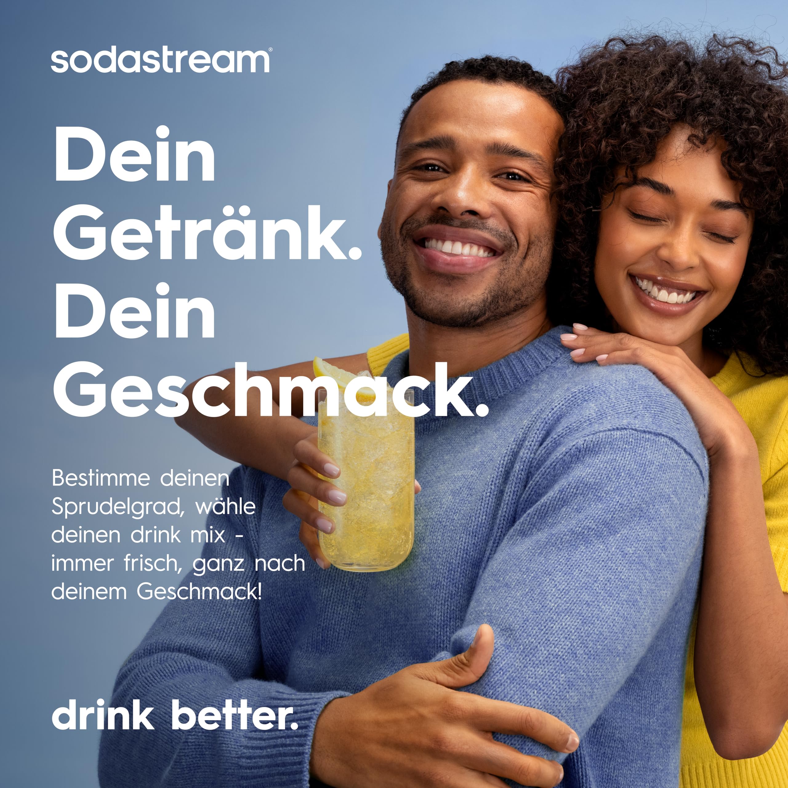 SodaStream Crystal 3.0 Wassersprudler mit Glaskaraffe, Quick-Connect CO2-Zylinder, 2x 0,7 L Glaskaraffen, Grau