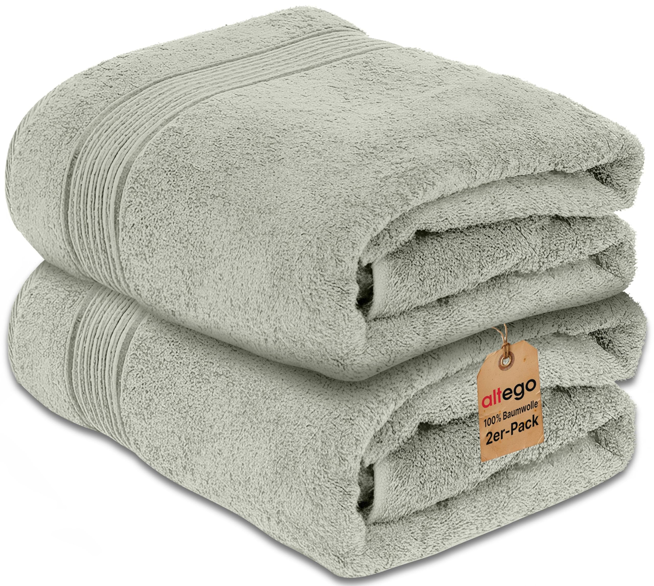 altego Duschtuch 70x140 cm - Duschhandtuch & Badetuch 100% Baumwolle - 2er Set - Premium Qualität