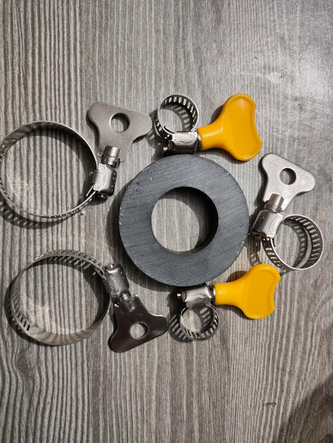 10-Pack 304 Stainless Steel Hose Clamps with Adjustable Thumb Screw, Key-Type Design, 8mm Bandwidth, Ideal for Plumbing, Automotive, and Machinery Applications (Size:21-44mm(13/16"-1 3/4")